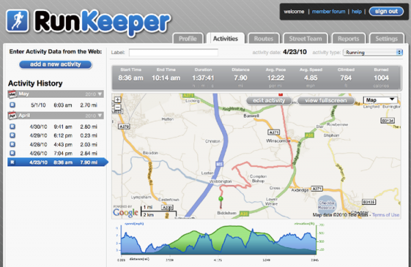 Runkeeper app per correre